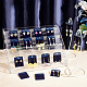 Olycraft プラスチック イヤリング ディスプレイ カード  ベルベットで覆われた  ワードファッションジュエリーと長方形  ミッドナイトブルー  5.8x4.5x0.1cm  穴：6mm CDIS-OC0001-03-4