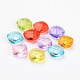 Mixed Color Transparent Acrylic Faceted Rhombus Beads X-PL613Y-2