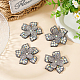 FINGERINSPIRE 4 pcs Flower Crystal Rhinestone Appliques 2.6x2.6x0.4inch Sew on Patches AB Color Rhinestone Appliques for Sewing Shining Exquisite Patches for Jeans PATC-FG0001-04A-5