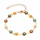 Ensembles de bijoux de colliers et bracelets à maillons de marguerite SJEW-JS01138-01-7