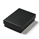 テクスチャ ペーパー ネックレス ギフト ボックス  中にスポンジマット付き  長方形  ブラック  9.1x7x2.7cm  内径：6.5x8.6のCM  深さ：2.5cm OBOX-G016-C05-B-2