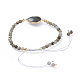 Verstellbare geflochtene Perlenarmbänder aus natürlichem Labradorit BJEW-JB04559-01-3