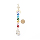 Galvanoplastie octogone perles de verre pendentif décorations HJEW-JM00775-03-2