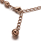 304 Stainless Steel Ball Chain Bear Charm Bracelets BJEW-L543-44RG-3