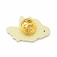 単語エナメルピンを持つ猫  バックパックの服のための黄金の合金のブローチ  本  19x31x1.5mm JEWB-B005-03G-02-2