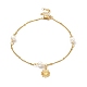 Bracelet de cheville à maillons de perles ccb AJEW-C021-04G-2