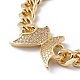 Bracelet à maillons papillon en zircone cubique transparente avec chaînes gourmettes BJEW-L460-001G-2