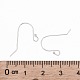 925スターリングシルバーピアスフック  耳ワイヤー  銀  17x10mm  穴：1.5mm  ピン：0.5mm X-STER-G011-13-3