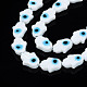 Chapelets de perles vernissées manuelles LAMP-WH0006-06G-3