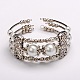 Glass Pearl Bead Bracelets BJEW-JB01540-2
