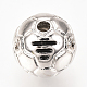 真鍮製マイクロパヴェキュービックジルコニアビーズ  サッカー/サッカーボール  プラチナ  10mm  穴：1.5mm ZIRC-Q013-10mm-135P-3