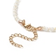Resin Lemon Pendant Necklace with Glass Beaded Flower Chains for Women NJEW-TA00057-7