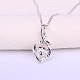 925 Sterling Silver Clear Cubic Zirconia Pendants Necklaces SJEW-BB60266-A-4