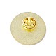 クリエイティブエナメルピン  バックパックの服の金メッキのバッジ  顔模様  28x1.6mm JEWB-E016-10G-05-2