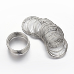 Stahlarmband Memory-Draht, Cadmiumfrei und Nickel frei und Bleifrei, Platin Farbe, ca. 5.5 cm Durchmesser, Draht: 0.6 mm (22 Gauge) im Durchmesser, ca. 100 Kreise/Satz