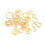 Anillos de cobre amarillo del salto, anillos del salto abiertos, dorado, 4~10x0.8~1mm, diámetro interior: 2.4~8 mm