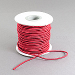Round Elastic Cord, with Nylon Outside and Rubber Inside, Dark Red, 2mm, about 32.8 yards(30m)/roll