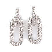 Серьги из латуни с фианитом EJEW-S219-13P