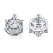 Brass Micro Pave Clear Cubic Zirconia Charms KK-N216-556P