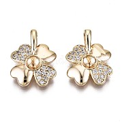 Латунные микропаве прозрачные подвески с фианитом KK-T056-48G-NF