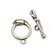 Brass Ring Toggle Clasps KK-J185-33AS-NF