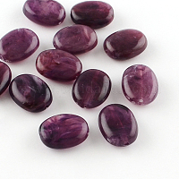 Perles acryliques ovales d'imitation pierre précieuse&nbsp;OACR-R047-11