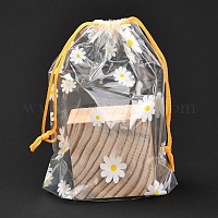 Plastic Frosted Drawstring Bags, Rectangle, None Pattern, 20x16x0.02~0.2cm