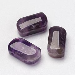 Naturales de amatista de múltiples hilos enlaces, Rectángulo, 16x9x6mm, agujero: 2 mm