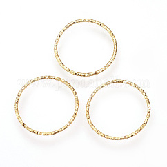 Anneaux connecteurs en laiton, soudé, sans nickel, véritable 18k plaqué or, 18x1mm, diamètre intérieur: 16 mm