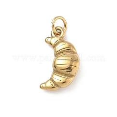 Anhänger aus 304 Edelstahl, Cadmiumfrei und Nickel frei und Bleifrei, Croissant, 14x7.5x3 mm, Bohrung: 2.5 mm