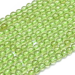 Natürlichen Peridot Perlen Stränge, Klasse A, Runde, 3 mm, Bohrung: 0.5 mm, ca. 130 Stk. / Strang, 36~37 cm