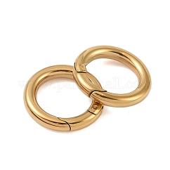 Anillos de compuerta de resorte de acero inoxidable 316 con revestimiento iónico (IP), anillos, real 18k chapado en oro, 24x4mm