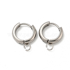 Orecchini a cerchio huggie in acciaio inossidabile 201 resistenti all'ossidazione, con anello orizzontale e perno in acciaio chirurgico inossidabile 316, colore acciaio inossidabile, 13x3mm, Foro: 2.5 mm, pin: 1 mm.