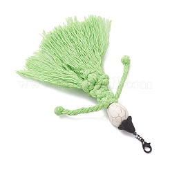 Decorazioni di Halloween con nappe in filo di cotone e ciondoli sintetici a forma di teschio turchese&nbsp;HJEW-JM03757-03