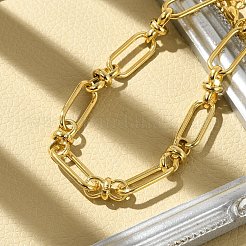 Bracciali a catena ovale in acciaio inossidabile 304 per donna&nbsp;BJEW-P348-01C-G