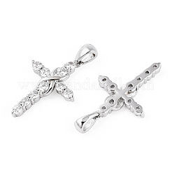 Rhodinierte 925 Sterling Silber Micro Pave klare Zirkonia Anhänger&nbsp;STER-T007-33P