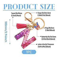 Porte-clés papillon en résine et alliage&nbsp;KEYC-TADJ0002-02G-N
