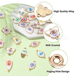 24 Stück 12 Stile Legierung Emaille Böse Augen Anschluss Charms&nbsp;FIND-CJ0003-14B