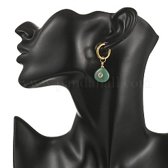 Pendientes colgantes de acero inoxidable con piedras preciosas mixtas naturales y sintéticas.&nbsp;EJEW-JE07521