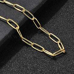 3.5 mm lange Messing-Büroklammerkettenarmbänder&nbsp;BJEW-P358-01G