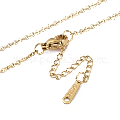 Collares colgantes de acero inoxidable 304 con letra inicial y baño de iones (IP)&nbsp;NJEW-M199-01G-V