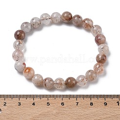 Bracelets extensibles en perles rondes de quartz rutile naturel pour femmes&nbsp;BJEW-Z158-03D-02