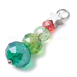Weihnachtsmotiv Anhänger aus Messing und Glas&nbsp;PALLOY-JF02997