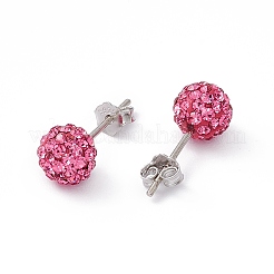 Regali sexy di san valentino per lei 925 orecchini a bottone in argento sterling con strass di cristallo austriaco&nbsp;Q286J071