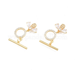 Chiusure a levetta in ottone con pavé di zirconi chiari&nbsp;KK-I663-03G