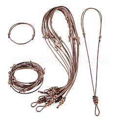 Conjuntos de collar y pulsera ajustables de cordón de poliéster encerado coreano&nbsp;SJEW-TAC00006