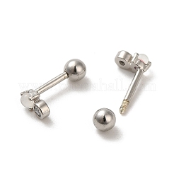 925 orecchini da donna in argento sterling con micro pavè di zirconi cubici&nbsp;EJEW-E307-06P