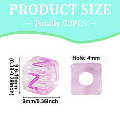 50pcs perles européennes acryliques&nbsp;MACR-TADJ0001-13Z