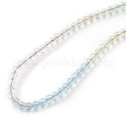 Collana di perline rotonde in vetro bling per donna&nbsp;NJEW-PH01490-02