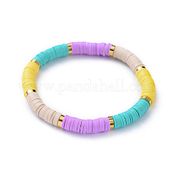 Bracciali elasticizzati fatti a mano in perle di argilla polimerica&nbsp;BJEW-JB04487-M